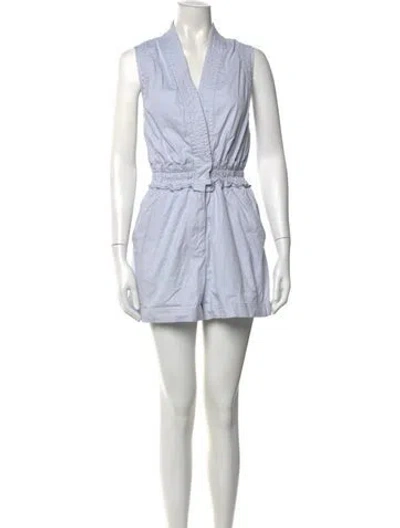 Pre-owned Derek Lam V-neck Romper In Blue