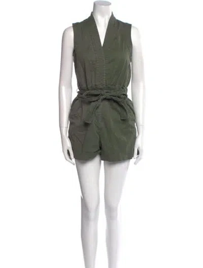 Pre-owned Derek Lam V-neck Romper In Green