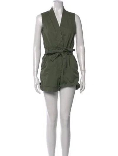 Pre-owned Derek Lam V-neck Romper In Green