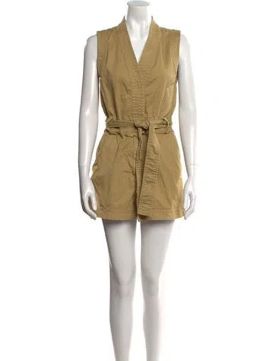 Pre-owned Derek Lam V-neck Romper In Neutral