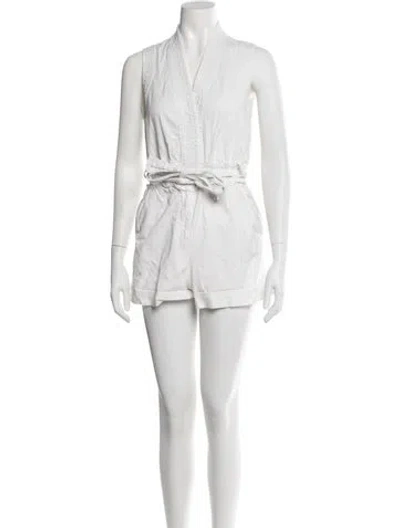 Pre-owned Derek Lam V-neck Romper In Neutral