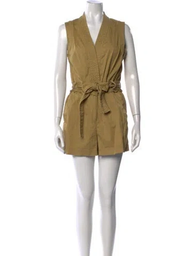Pre-owned Derek Lam V-neck Romper In Neutrals