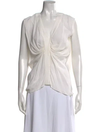 Pre-owned Derek Lam V-neck Sleeveless Blouse In Neutral