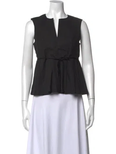 Pre-owned Derek Lam V-neck Sleeveless Top In Black
