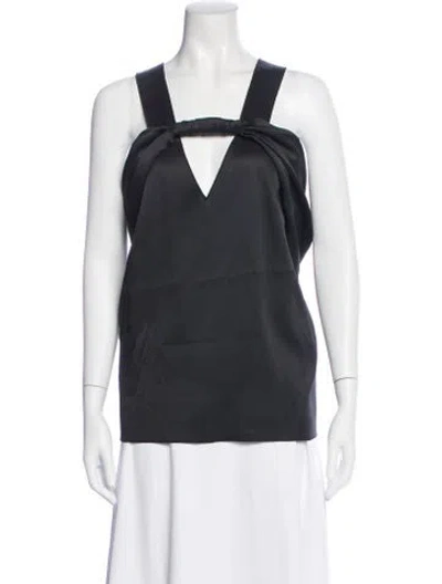 Pre-owned Derek Lam V-neck Sleeveless Top In Black