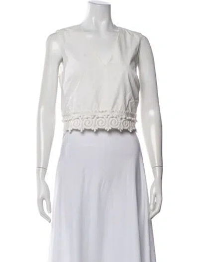 Pre-owned Derek Lam V-neck Sleeveless Top In White