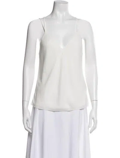 Pre-owned Derek Lam V-neck Sleeveless Top In White