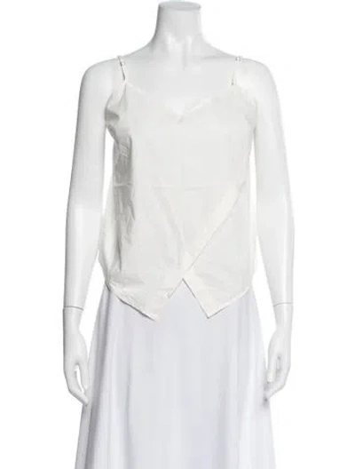 Pre-owned Derek Lam V-neck Sleeveless Top In White