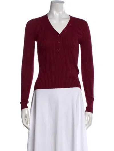 Pre-owned Derek Lam V-neck Sweater In Burgundy