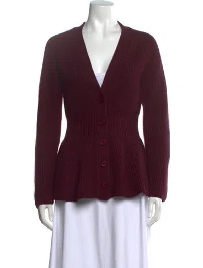 Pre-owned Derek Lam V-neck Sweater In Burgundy