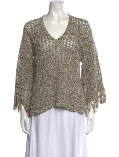 Pre-owned Derek Lam V-neck Sweater In Neutrals
