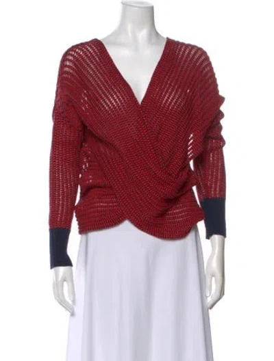 Pre-owned Derek Lam V-neck Sweater In Red