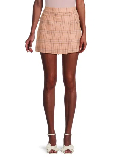 Derek Lam Women's Jillian Plaid Mini Skort In Brown Multicolor