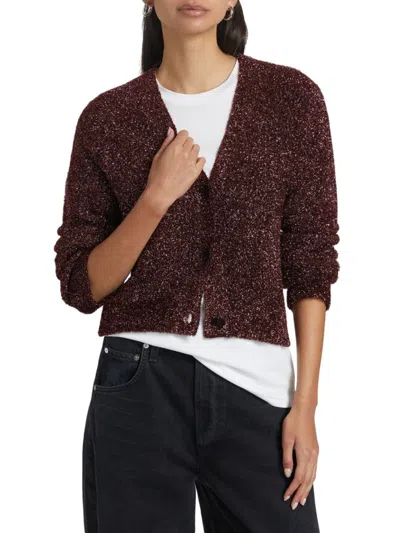 Derek Lam Women's Kalena Metallic Cardigan In Brown