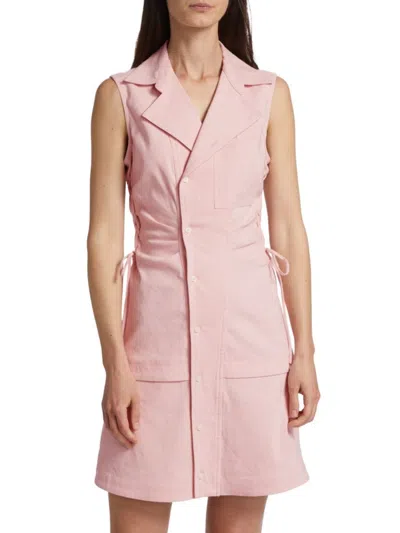 Derek Lam Women's Serena Linen Blend Shirt Dress In Pink