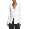 Derek Lam Women's Split Hem Blouse, White In White