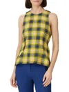 DEREK LAM WOMEN'S VIRGIN WOOL BLEND CHECK TOP