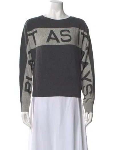 Pre-owned Derek Lam Wool Graphic Print Sweater In Gray