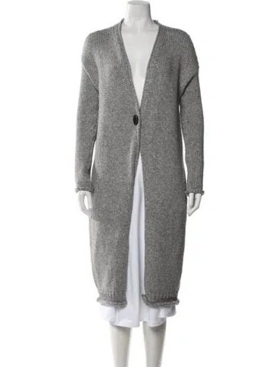 Pre-owned Derek Lam Wool Open Front Sweater In Grey