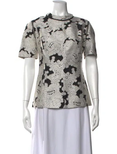 Pre-owned Derek Lam Wool Paisley Print Top In White
