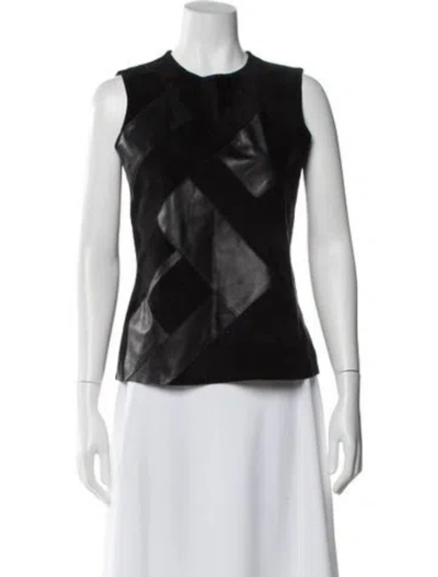 Pre-owned Derek Lam Wool Patterned Top In Black