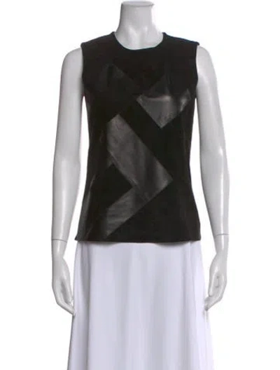 Pre-owned Derek Lam Wool Patterned Top In Black