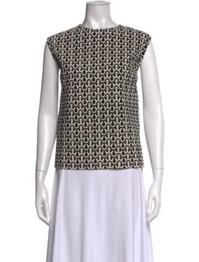 Pre-owned Derek Lam Wool Patterned Top In Black