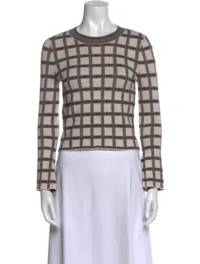 Pre-owned Derek Lam Wool Plaid Print Sweater