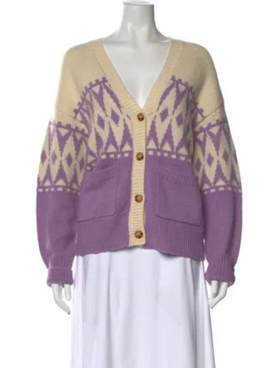 Pre-owned Derek Lam Wool Printed Sweater In Purple