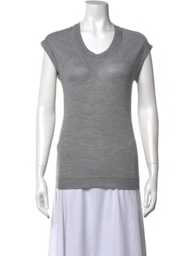 Pre-owned Derek Lam Wool Scoop Neck Top In Blue