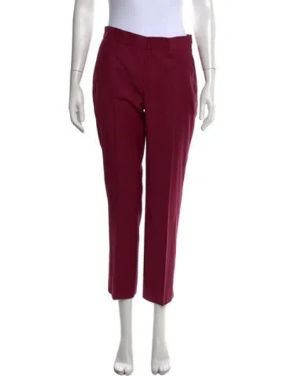 Pre-owned Derek Lam Wool Straight Leg Pants In Burgundy