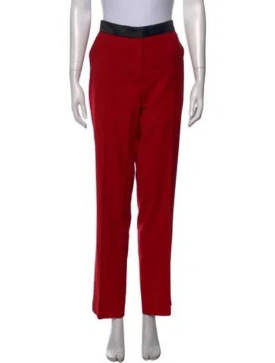 Pre-owned Derek Lam Wool Straight Leg Pants In Red