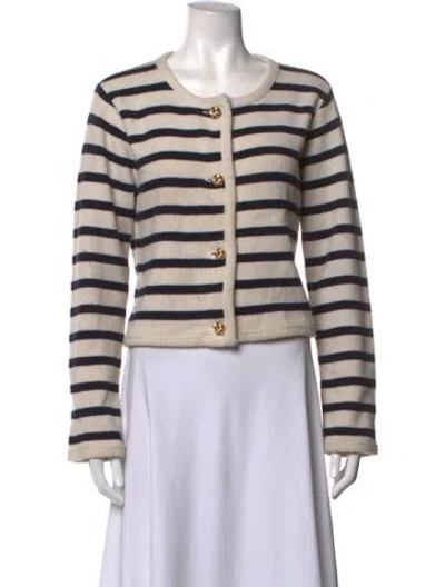 Pre-owned Derek Lam Wool Striped Button-up Top In Neutrals