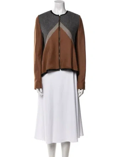 Pre-owned Derek Lam Wool Striped Jacket In Brown