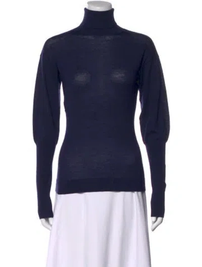 Pre-owned Derek Lam Wool Turtleneck Sweater In Blue