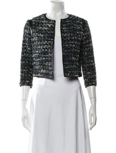 Pre-owned Derek Lam Wool Tweed Pattern Jacket In Blue