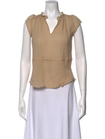 Pre-owned Derek Lam Wool V-neck Top In Neutral