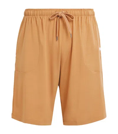 Derek Rose Basel Lounge Shorts In Brown