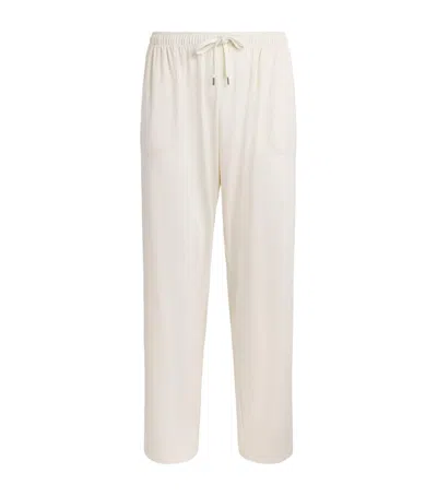 Derek Rose Basel Lounge Trousers In White