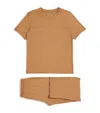 Derek Rose Basel Pyjama Set In Beige