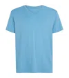 Derek Rose Basel V-neck Lounge T-shirt In Blue