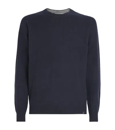 Derek Rose Cashmere Finley Sweater In Blue