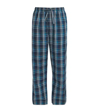 Derek Rose Check Barker Pyjama Bottoms In Navy