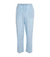 Derek Rose Cotton Amalfi 21 Lounge Trousers In Blue
