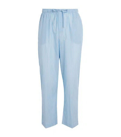 Derek Rose Cotton Amalfi 21 Lounge Trousers In Blue