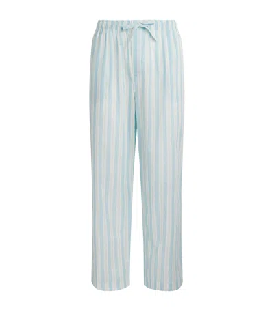 Derek Rose Cotton Amalfi Lounge Trousers In Blue