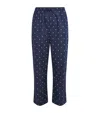 Derek Rose Mens Navy Ledbury Straight-leg Relaxed-fit Cotton Pyjama Trousers In Blue