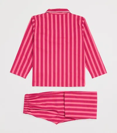 Derek Rose Kids' Cotton Batiste Stripe Capri Pyjamas