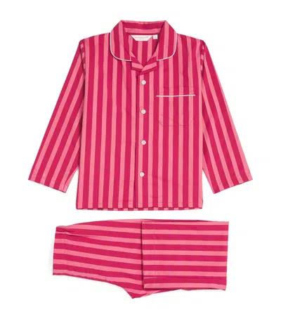 Derek Rose Kids' Cotton Batiste Stripe Capri Pyjamas