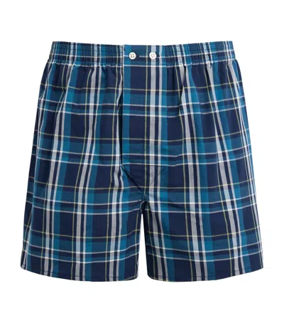 Derek Rose Cotton Boxer Shorts In Navy